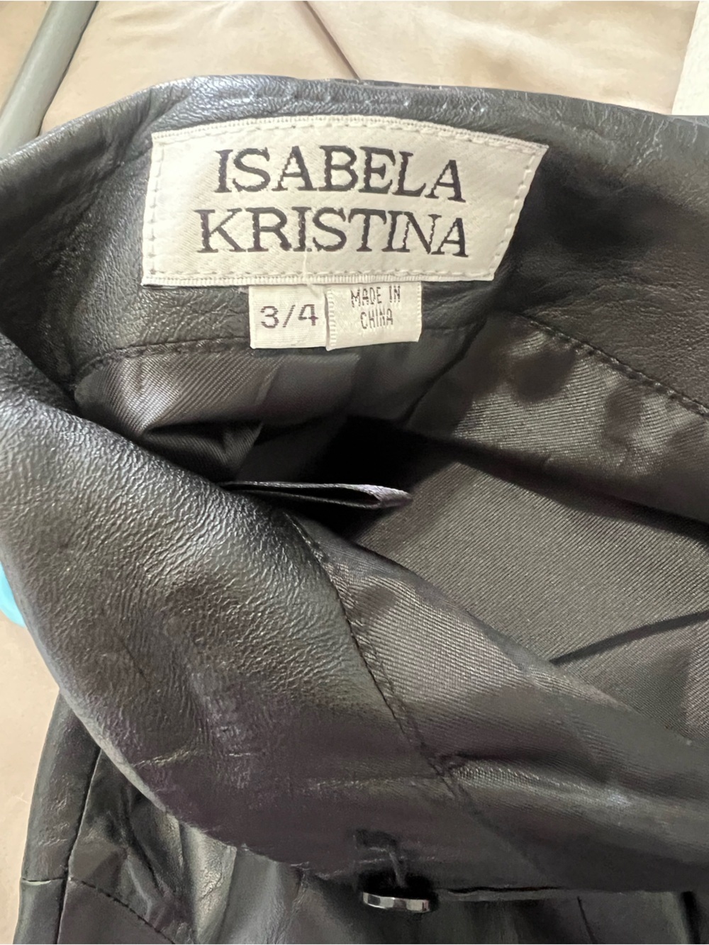 Isabela Kristina Vintage Y2K Black Genuine Leather Pants Straight Leg - Picture 6 of 10